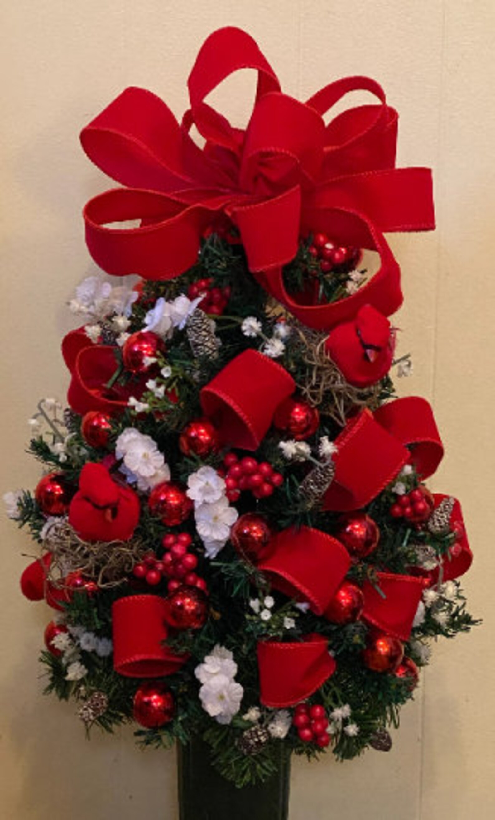 Cemetery Christmas Tree Gravesite Marker Holiday Cemetery Artificial Flowers Christmas Gave