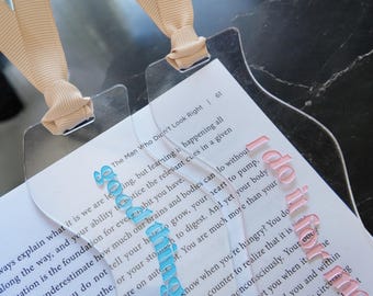Acrylic bookmark | Book Lover Gift l Laser Engraved | Inspirational Quote | Aesthetic Bookmark | Cute Bookmark | Motivational