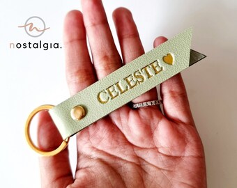 Personalized Keyring / Key Holder with Gold Hardware