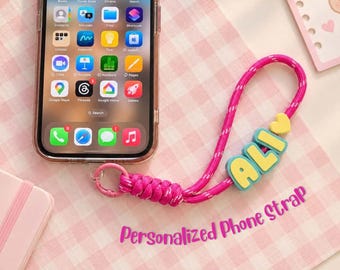 Customized Phone Strap, Chunky Letters, Personalized Phone Charm, Cute Phone Accessories, Charms, Gift for Him and Her