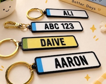 Personalized Car Plate Inspired Keychain – Custom License Plate Keyring