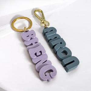 Personalized 3D Printed Name Keychain – Custom Text Keyring Gift for Him or Her – Customizable Bag Tag – Unique Name Keychain