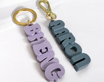 Personalized 3D Printed Name Keychain: Custom PLA Plastic Keyring