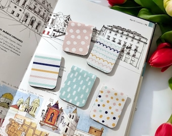 Magnetic Bookmark, Gift for him and her, Minimalist, Available in 5 designs, Pastel colors, Cute design, Page holder, Page marker