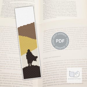 Patrón de marcador de punto de cruz "Planeta Desierto" / Silueta de paisaje de ciencia ficción