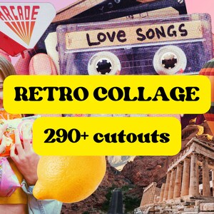 Retro Collage Kit High Resolution Cutouts 290+ Vintage Magazine Cut-Outs, Collage Creator, Scrapbooking, Fashion Collage, Travel