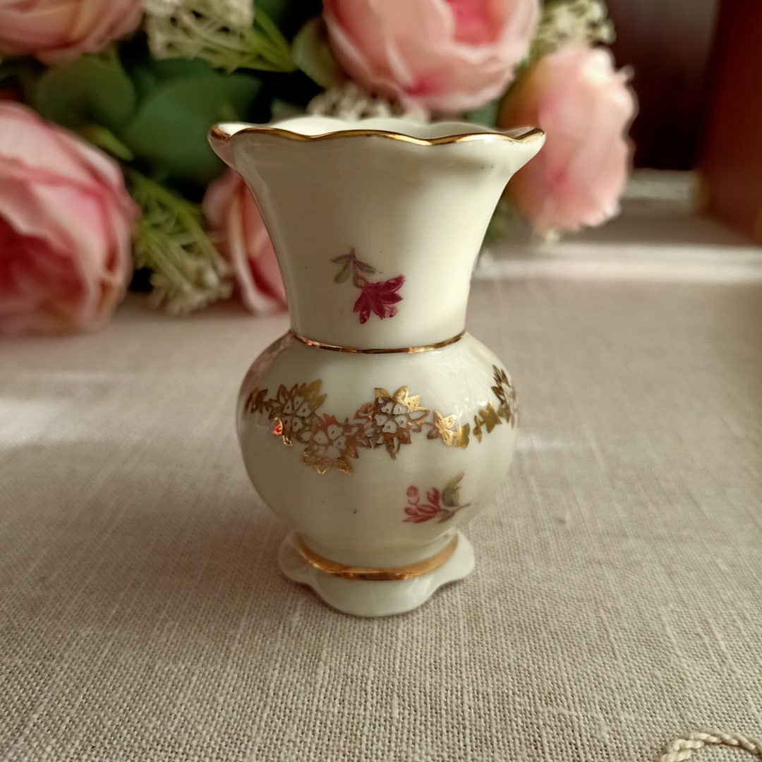 Vintage Tiny Vase. Small Porcelain Bud Vase. Tiny Flower Vase. Etsy