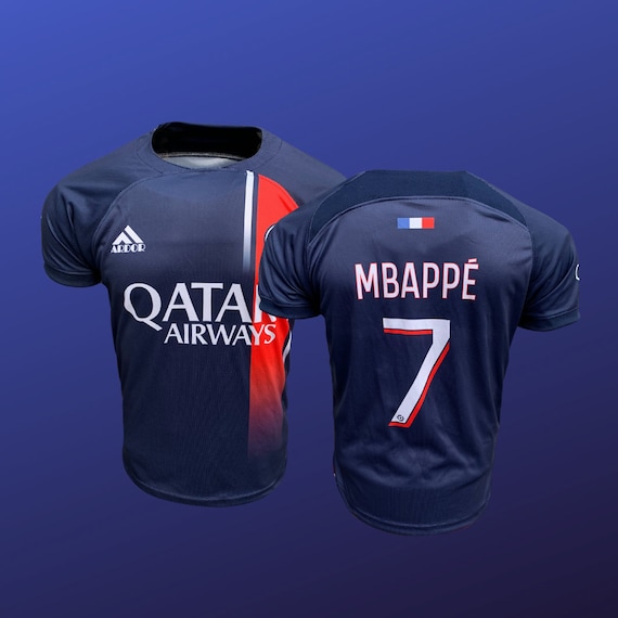 PSG Soccer Home Jersey and Shorts Kit, Mbappe # 7 Fans Youth