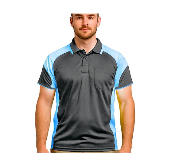 Men Polo Shirts Hi Vis Cargo Work Tradie T  Shirt Golf Sports T-Shirt Short Sleeves