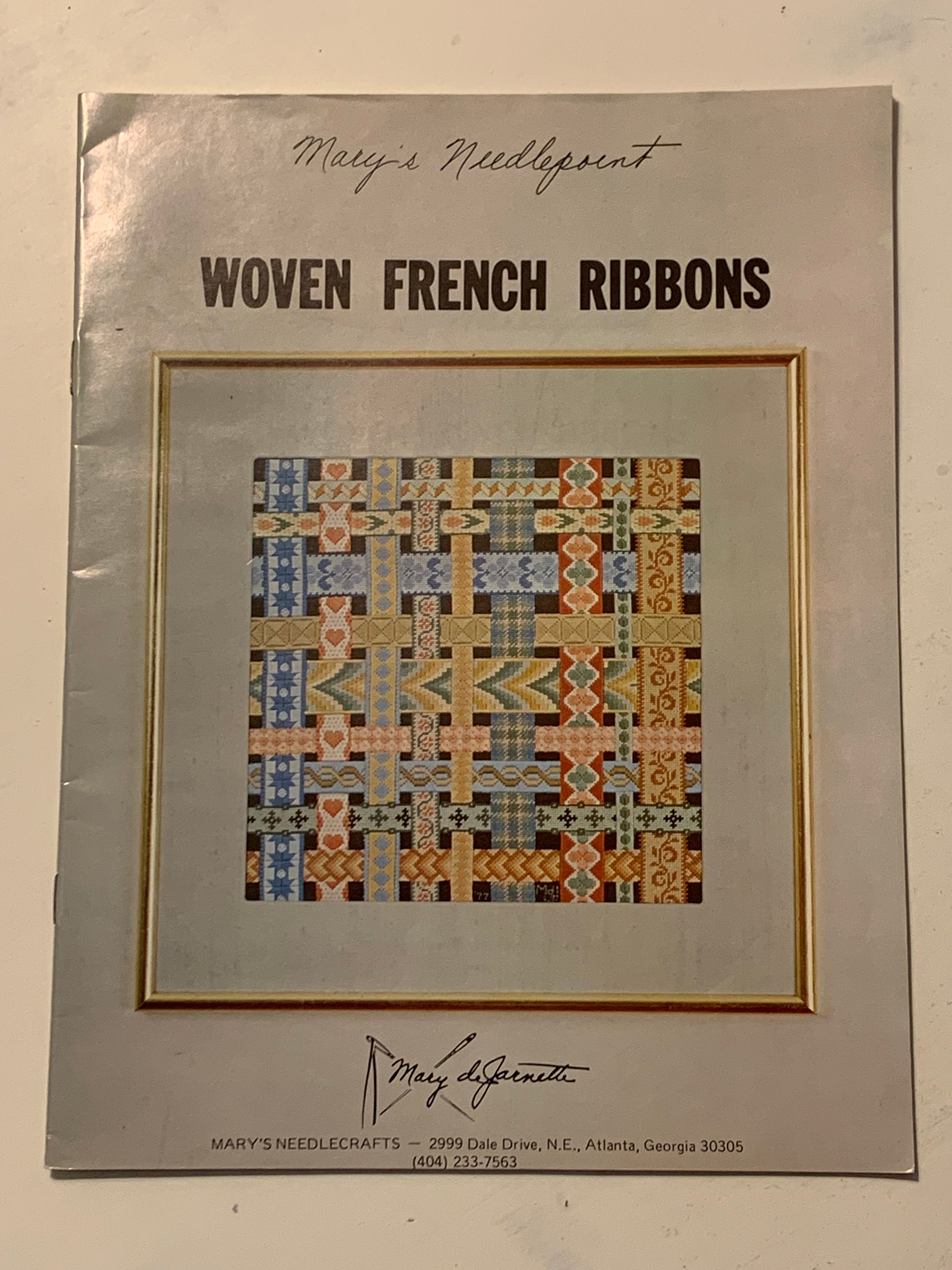 【Paragraph】23SS★ Paragraph Ribbon Needle Point T No.049 Vintage Woven French Ribbons Booklet by Mary Dejarnette