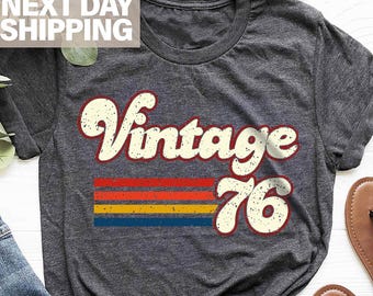 1976 Vintage Birthday Gift Tee, Retro Style, 50th Birthday for Women, Vintage 1976 T-Shirt, 50th Birthday, 50th Birthday Gift, Father Gift