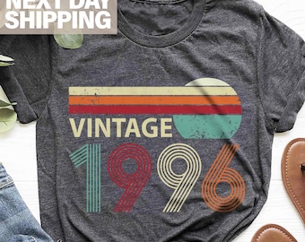 Vintage 1996 Birthday T-Shirt, 30th Birthday Shirt, Vintage 30th Birthday Gift Shirt For Women, 30th Birthday Gift For Men, Born In 1996 Tee