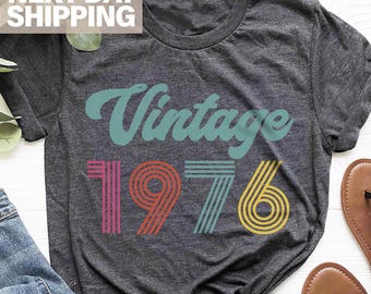 Vintage 1976 Birthday T-Shirt, 50th Birthday Shirt, Vintage 50th Birthday Gift Shirt For Women, 50th Birthday Gift For Men, Born In 1976 Tee
