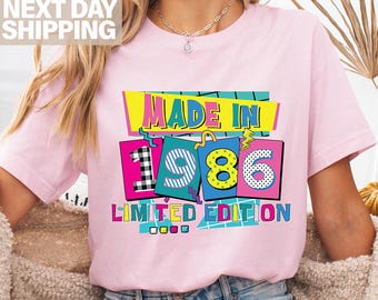 1986 Birthday Shirt, Made in 1986 Limited Edition 40th Birthday Party Tee, 40th Birthday Shirts, 40th Birthday Gift, Vintage 1986 T-Shirt