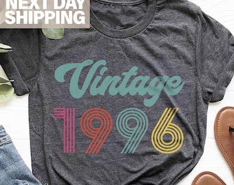 Vintage 1996 Birthday T-Shirt, 30th Birthday Shirt, Vintage 30th Birthday Gift Shirt For Women, 30th Birthday Gift For Men, Born In 1996 Tee