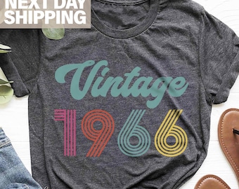 Vintage 1966 Birthday T-Shirt, 60th Birthday Shirt, Vintage 60th Birthday Gift Shirt For Women, 60th Birthday Gift For Men, Born In 1966 Tee