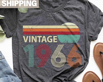 Vintage 1966 Birthday T-Shirt, 60th Birthday Shirt, Vintage 60th Birthday Gift Shirt For Women, 60th Birthday Gift For Men, Born In 1966 Tee