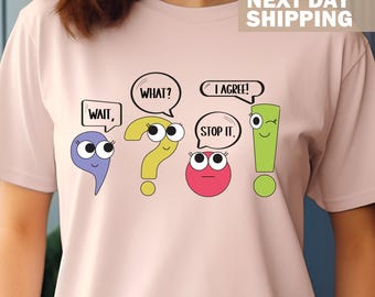 Funny Grammar Teacher Shirt, Punctuation English Teacher Gift, Wait What Stop It I Agree Shirt, Synonym Rolls Shirt, Cute Teachers Day Shirt