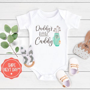 Daddy's Little Caddy, Daddy's Golfing Buddy Baby Onesie®,Cute Baby Reveal, Pregnancy Announcement, Cute Father's Day Baby Onesie®