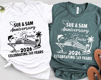 Personalized Anniversary Cruise Shirts, Anniversary Cruise Shirts, Cruise Couple Shirts, Cruising 2026, Personalized Couple, Couple Cruise