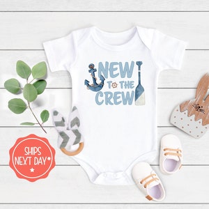 New To the Crew Anchor Onesie®, Baby Boating Onesie®, Beach Onesie®, Anchor Onesie®, Fishing Onesie®, Baby Beach Shirt, Nautical Onesie®