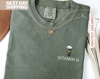 Vitamin G Beer Comfort Colors® T-Shirt, Funny Beer Shirt, St. Patrick’s Day Gift, Irish Pub Party Tee, Beer Lovers Shirt, Funny Men's Shirt