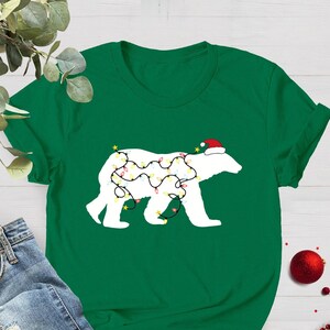 Christmas Polar Bear Lights Shirt, Christmas Gift Shirt, Christmas Gift For Her,Christmas Family Tee, Christmas Shirt, Funny Christmas Shirt image 1