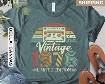 Vintage 1976 Shirt, 50th Birthday Gift For Men, 50th Birthday Best Friend, 1976 Cassette Bday Shirt, Turning 50 Birthday Gift, Born in 1976
