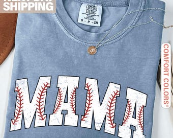 Comfort Colors® Baseball Mama Shirt, Baseball Game Day Shirt, Raising Ballers T-shirt, Baseball Season Mom Shirt, Retro Baseball Mom Shirt