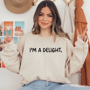 Funny Sweatshirt, I&#39;m a Delight, Sarcastic Sweatshirts, Funny Shirt, Funny Unisex Shirt, Attitude Shirt, Quote Sweatshirts, Dry Humor Shirts