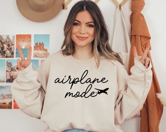 Airplane Mode Sweatshirt, Airplane Shirt, Travel Sweater, Gift for Traveler, Airplane Mode, Vacation Shirt, Vacay Mode Crewneck, Pilot Shirt