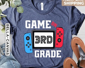 Game On Third Grade Shirt, 3rd Grade Shirt, Back to School, Boys 3rd Grade Shirt, Gamer Student Shirt, First Day of School, 3rd Grade Shirt