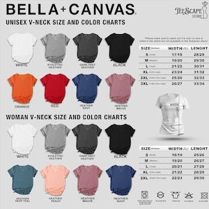 a women's v - neck t - shirt with a color chart for the