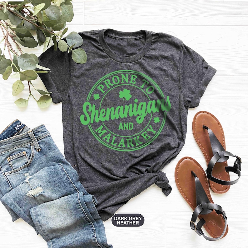Prone To Shenanigans And Malarkey Shirt, St Patrick's Day Shirt, Shamrock Tee, Funny Irish Shirt, St Pattys Day Shirt, St Patrick's Day Gift 画像 3