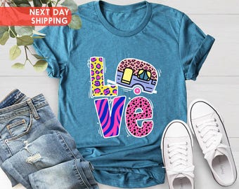 Love Camper Shirt, Adventure Shirt, Camping Shirt, Travel Trailer Shirt, Travel Gift Cute Camping Shirt, Camping Crew Shirt, Gift for Her