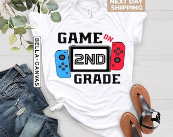 Game On Second Grade Shirt, 2nd Grade Shirt, Back to School, Boys 2nd Grade Shirt, Gamer Student Shirt, First Day of School, 2nd Grade Shirt