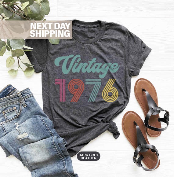 Vintage 1976 Birthday T-Shirt, 50th Birthday Shirt, Vintage 50th Birthday Gift Shirt For Women, 50th Birthday Gift For Men, Born In 1976 Tee