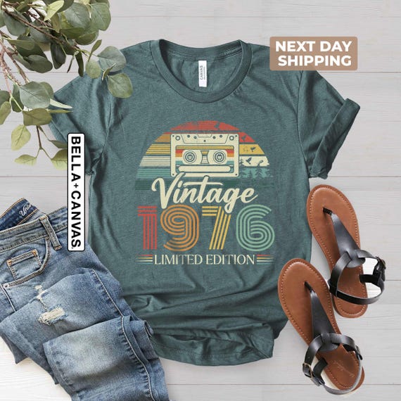 Vintage 1976 Shirt, 50th Birthday Gift For Men, 50th Birthday Best Friend, 1976 Cassette Bday Shirt, Turning 50 Birthday Gift, Born in 1976