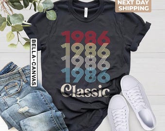 Classic 1986 Birthday T-Shirt, 40th Birthday Shirt, Vintage 40th Birthday Gift Shirt For Women, 40th Birthday Gift For Men, Retro 1986 Shirt
