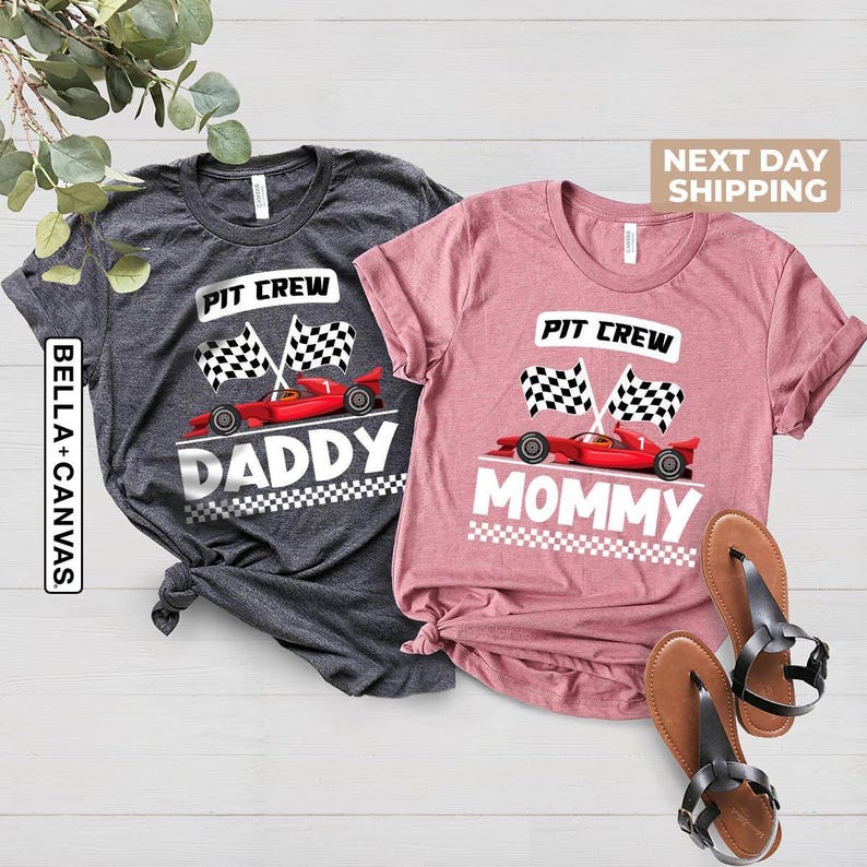 Fast One Pit Crew Birthday Shirt, Car Race Birthday Tee, Birthday Boy Shirt, Family First Birthday Party Shirts, Fast One 1st Birthday Shirt image 3