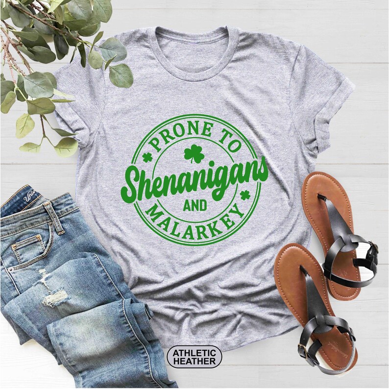 Prone To Shenanigans And Malarkey Shirt, St Patrick's Day Shirt, Shamrock Tee, Funny Irish Shirt, St Pattys Day Shirt, St Patrick's Day Gift 画像 4