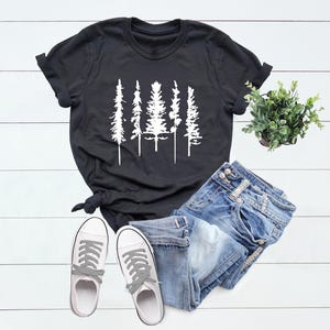 Pine Tree Shirt, Pine Tree Forest Shirt, Trees T-shirt, Hiking Shirt, Mountains Shirt, Adventure Shirt, Nature Lover Gift Tee, Camping Shirt