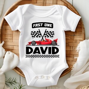 Fast One Pit Crew Birthday Shirt, Car Race Birthday Tee, Birthday Boy Shirt, Family First Birthday Party Shirts, Fast One 1st Birthday Shirt image 4