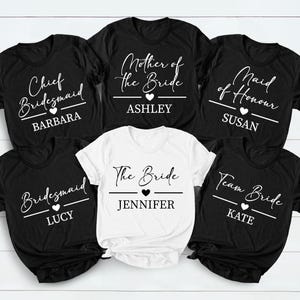 Bachelorette Party Shirts, Bride Gift, Team Bride Shirt, Hen Party Wedding Party Tees, Personalized Hen Party T-Shirts, Bridal Party Shirts