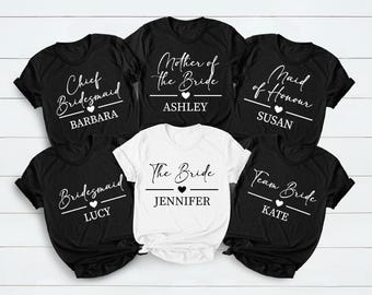 Bachelorette Party Shirts, Bride Gift, Team Bride Shirt, Hen Party Wedding Party Tees, Personalized Hen Party T-Shirts, Bridal Party Shirts