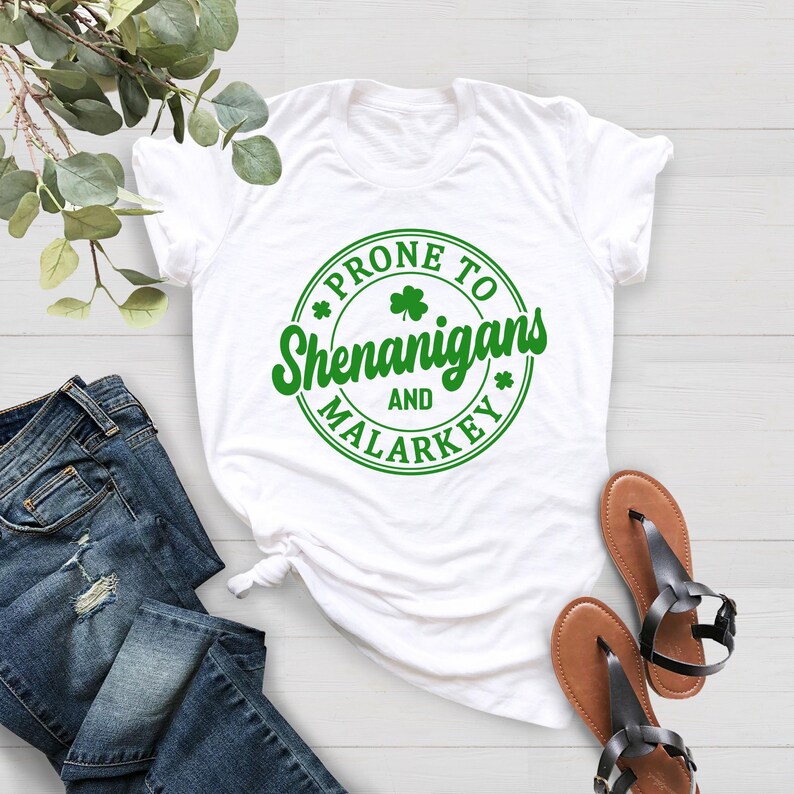 Prone To Shenanigans And Malarkey Shirt, St Patrick's Day Shirt, Shamrock Tee, Funny Irish Shirt, St Pattys Day Shirt, St Patrick's Day Gift 画像 5