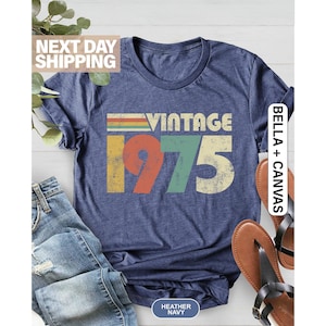 T-shirt 50e anniversaire vintage 1975, idées cadeaux rétro cinquantième anniversaire 2025, chemise anniversaire vintage 1975, chemise 50e anniversaire homme, t-shirt né en 1975