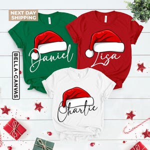Camisetas navideñas familiares a juego, camisetas navideñas familiares, camisetas navideñas a juego, camisetas navideñas personalizadas, camisetas navideñas familiares con nombre personalizado imagen 2