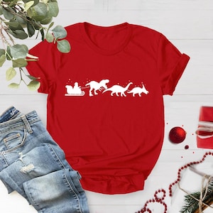 Christmas Dinosaurs Sleigh Ride Shirt, Funny Christmas Gift, Family Christmas Shirt, Boy&#39;s Xmas Gift, Funny Christmas Shirt, 2023 Christmas