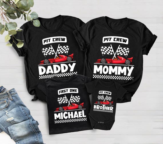 Fast One Pit Crew Birthday Shirt, Car Race Birthday Tee, Birthday Boy Shirt, Family First Birthday Party Shirts, Fast One 1st Birthday Shirt